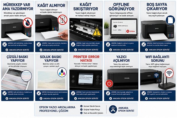 Epson yazıcı arızaları Ankara Epson Servisi