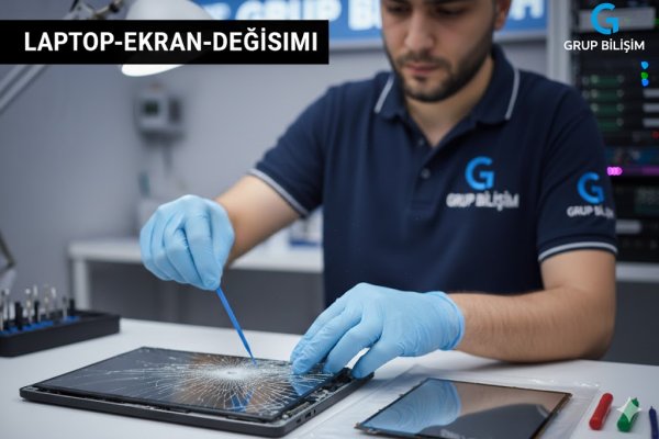 Laptop ekran değişimi panel uyumu görüntü testi ve montaj