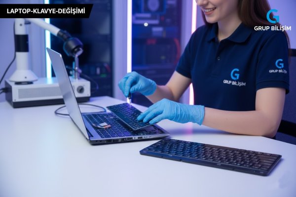 Laptop klavye değişimi tuş testleri ve montaj